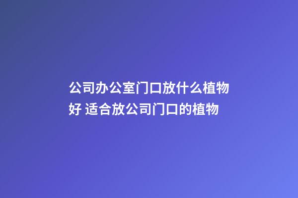 公司办公室门口放什么植物好 适合放公司门口的植物